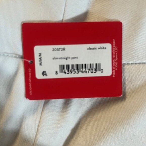 NWT SPANX - MEDIUM On-the-Go Ankle Slim Straight Pants CLASSIC WHITE - Picture 4 of 8